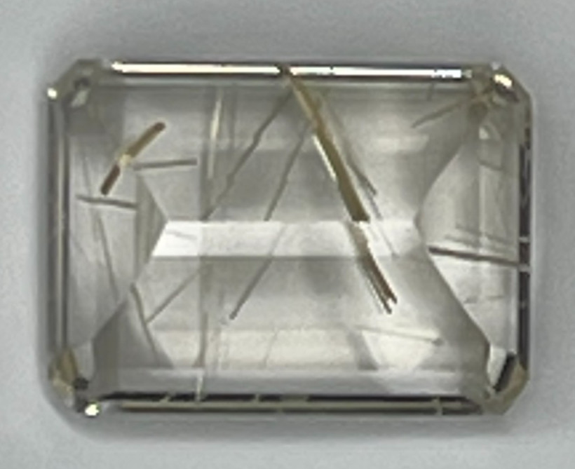 Natural Rutilated Quartz Rectangle 10x16mm Approx 10ct Golden Needles Loose Gem