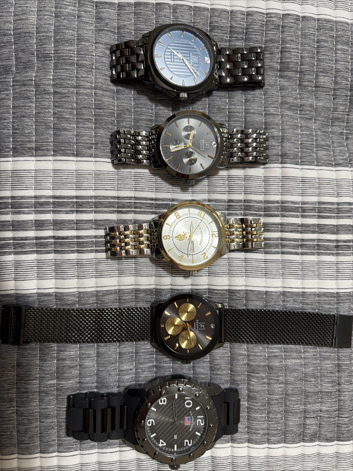 Lot of 5 Men’s Watches – George & U.S. Polo Assn. – Excellent Condition
