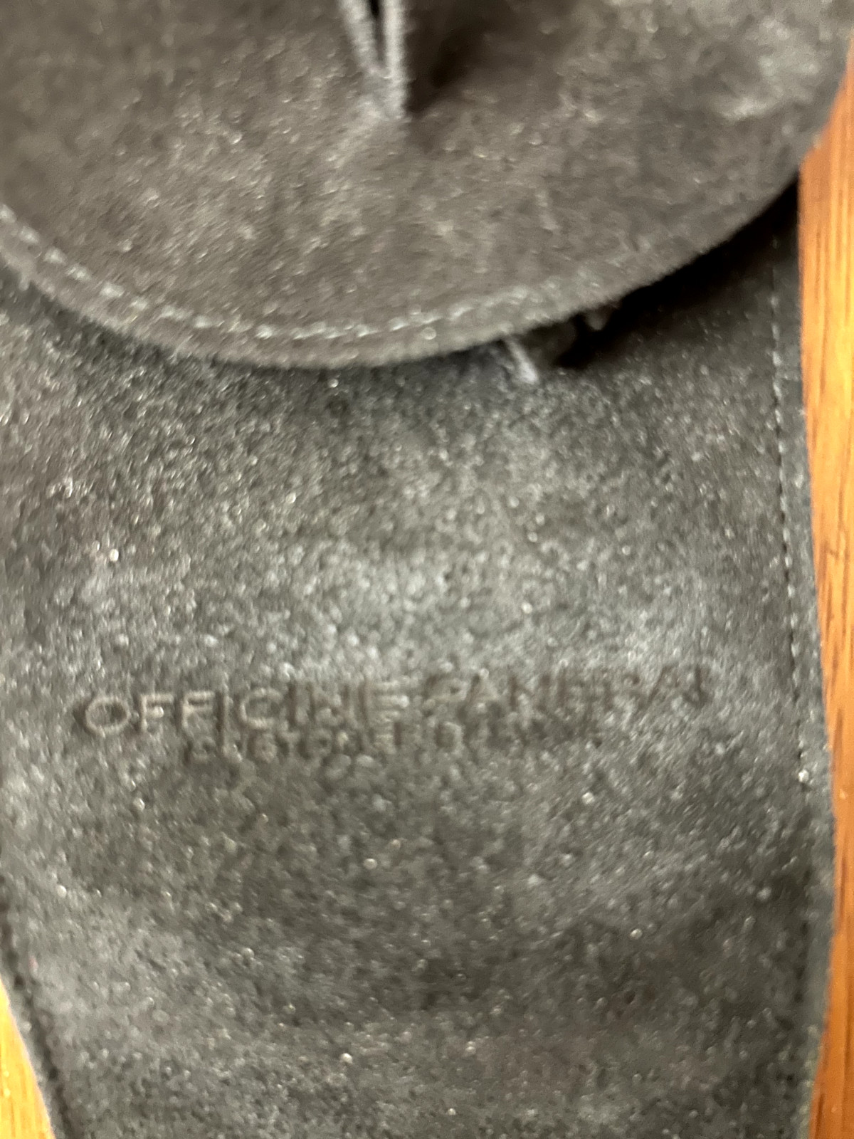 OFFICINE PANERAI Black Alcantara Case ”Customer Service” 90s