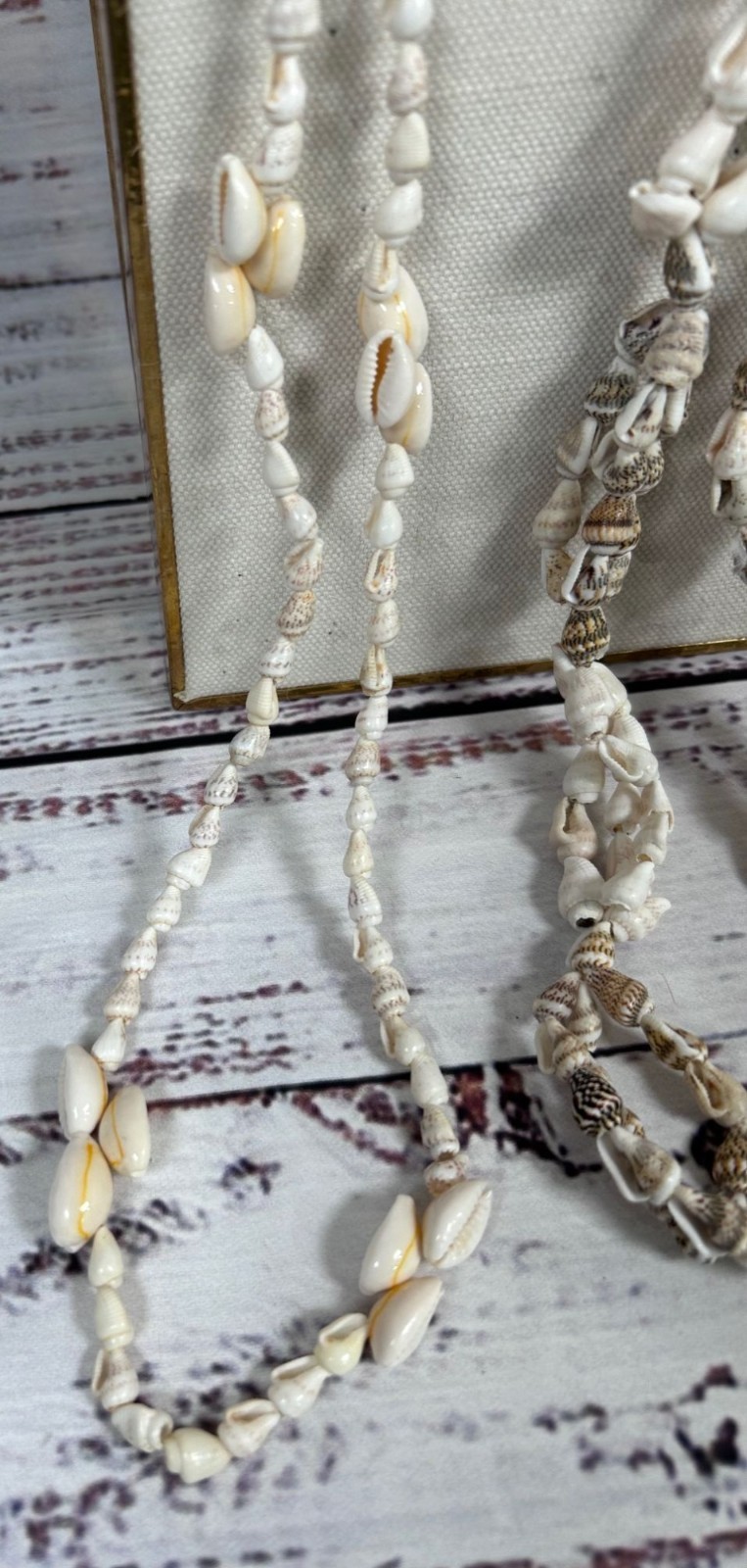 Vintage Cowrie Sea Shell Necklace Lot Handmade in Philippines Souvenir Boho Tiki