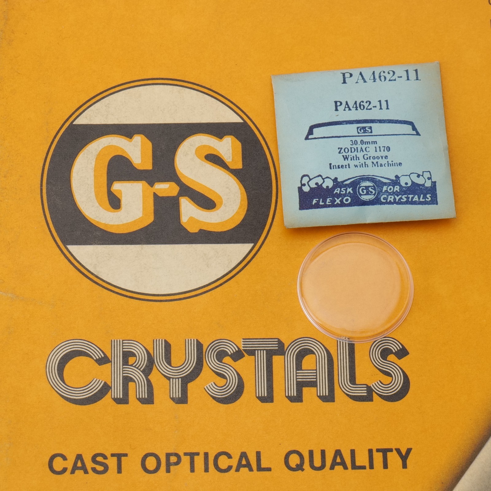 NOS GS Watch Crystal PA462-11 Zodiac 1170 30.0mm New Old Stock (PA1D22)