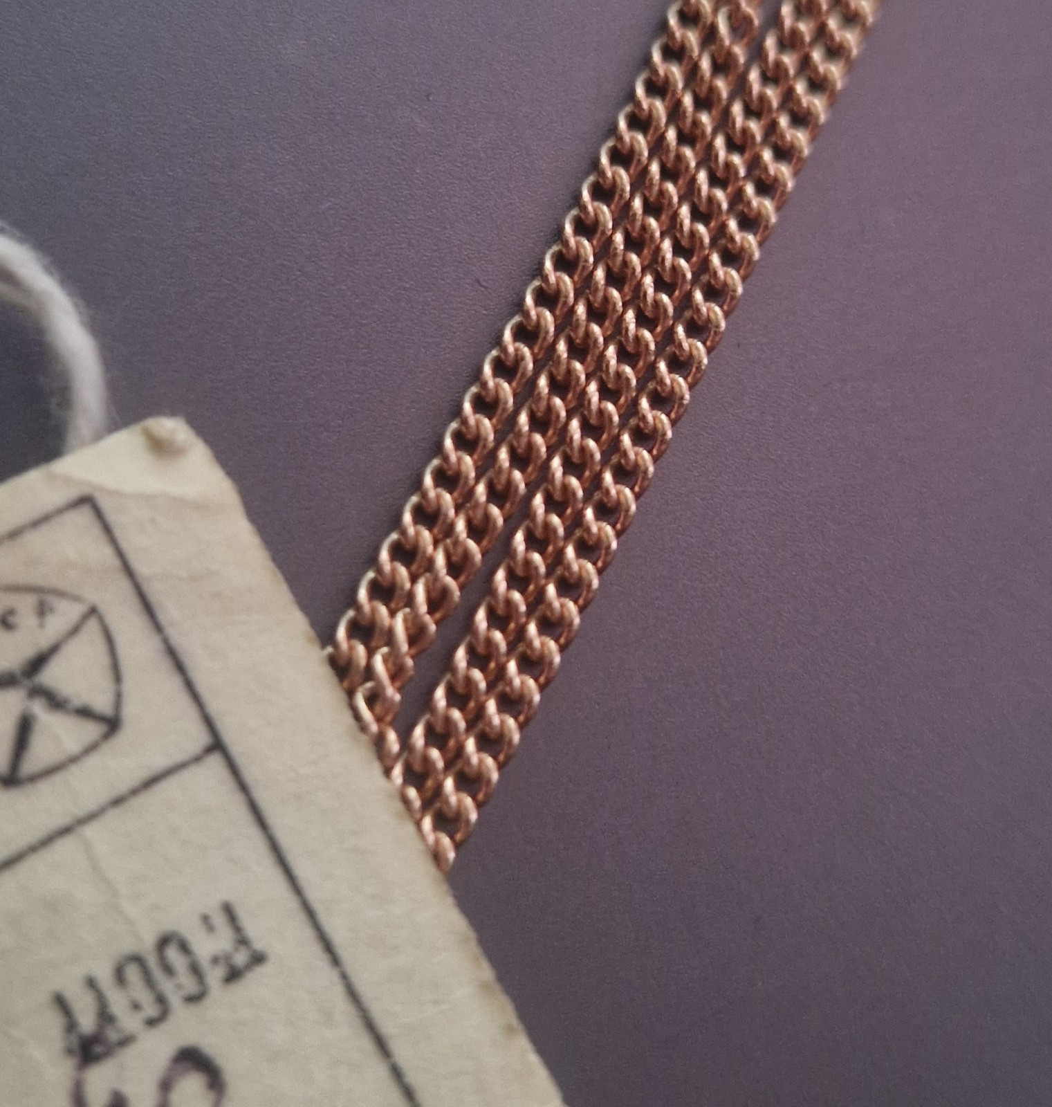 Vintage Soviet 583 Rose Gold Chain, 4.90g, USSR Gold Necklace with Original Tag