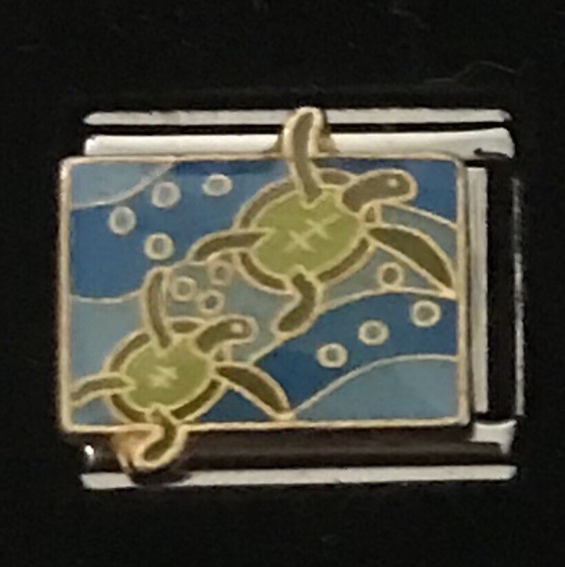 Turtles Wholesale Italian Charm Enamel Link 9MM K15