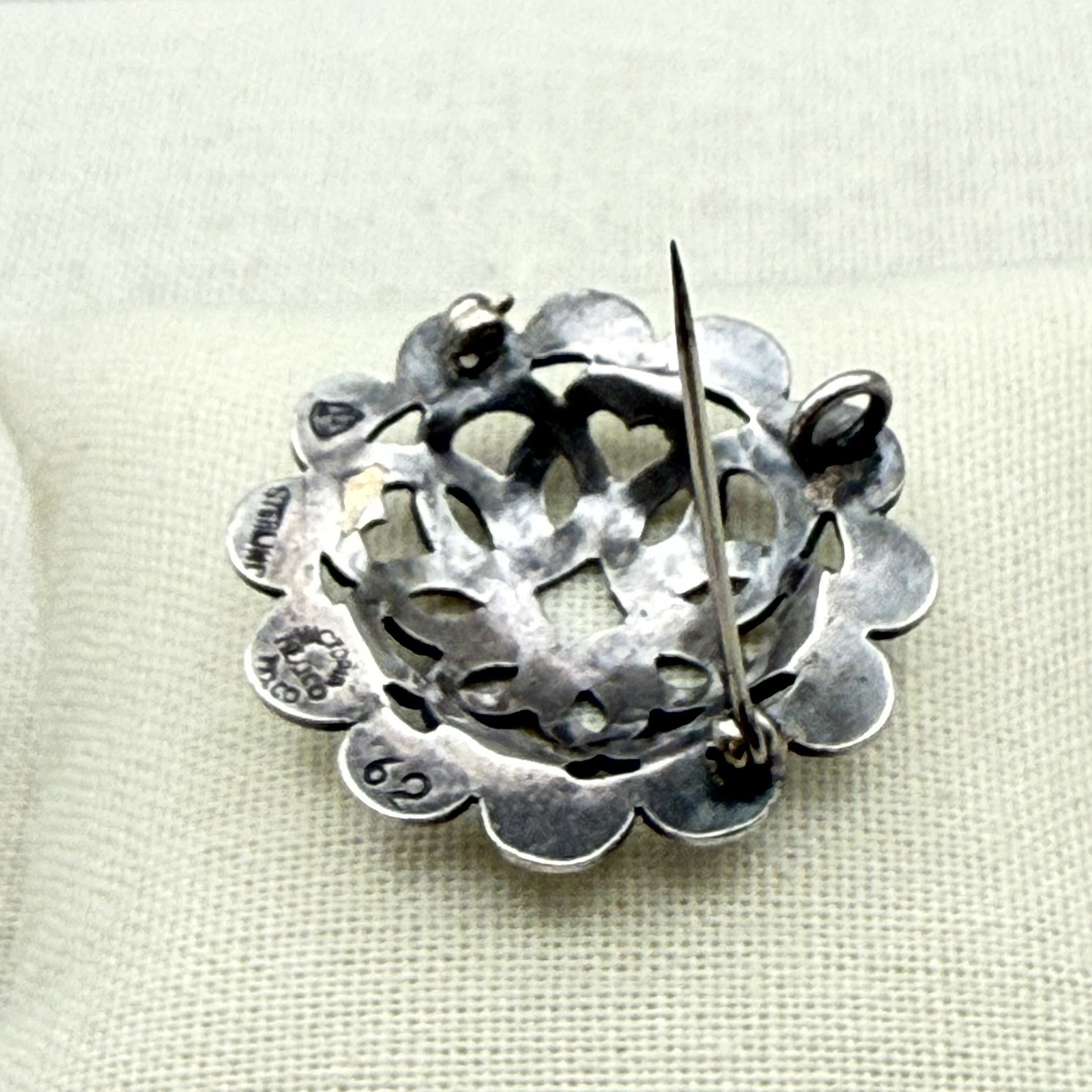 Vintage Mexico Taxco Brooch Pendant Victoria Sterling Silver Eagle 12 MCM