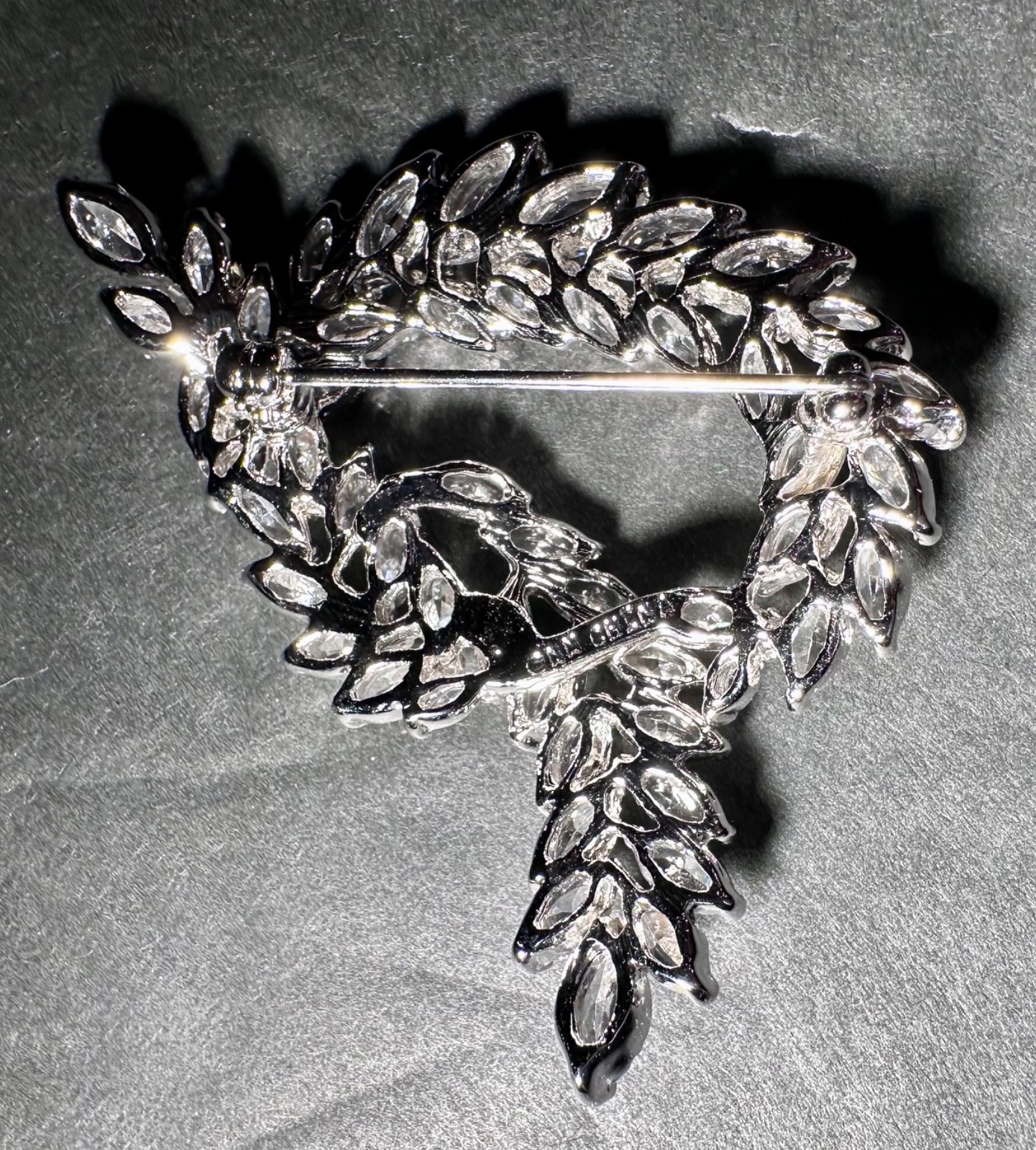 VTG Nolan Miller Glamour Collection Magical Marquise Knot Pin Red Carpet Bling