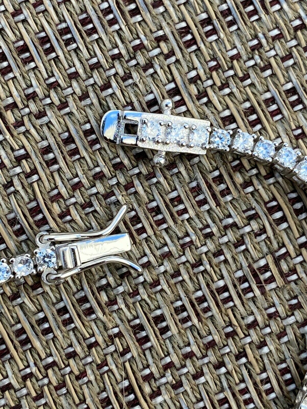 Real Silver 2mm Tennis Bracelet MOISSANITE VVS D GRA Certified Mens Ladies Iced