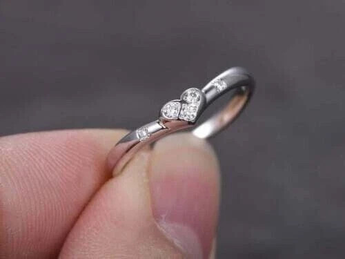 0.30ct Round Cut Lab Grown Diamond Women’s Wedding Band Ring 925 Sterling Silver