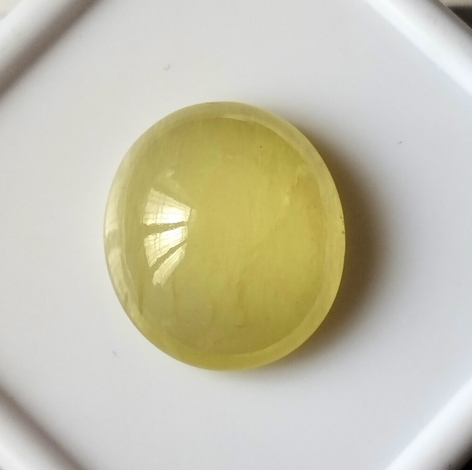 12.80 Carat Natural Yellow Aquamarine Cabochon Oval Untreated Stone 17.5X15.4 mm