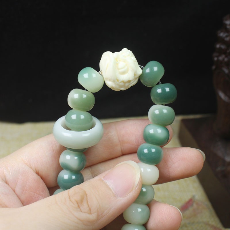 Meditation Bracelet, Amulet, and Prayer Beads Made from Old Bodhi Seed Roots