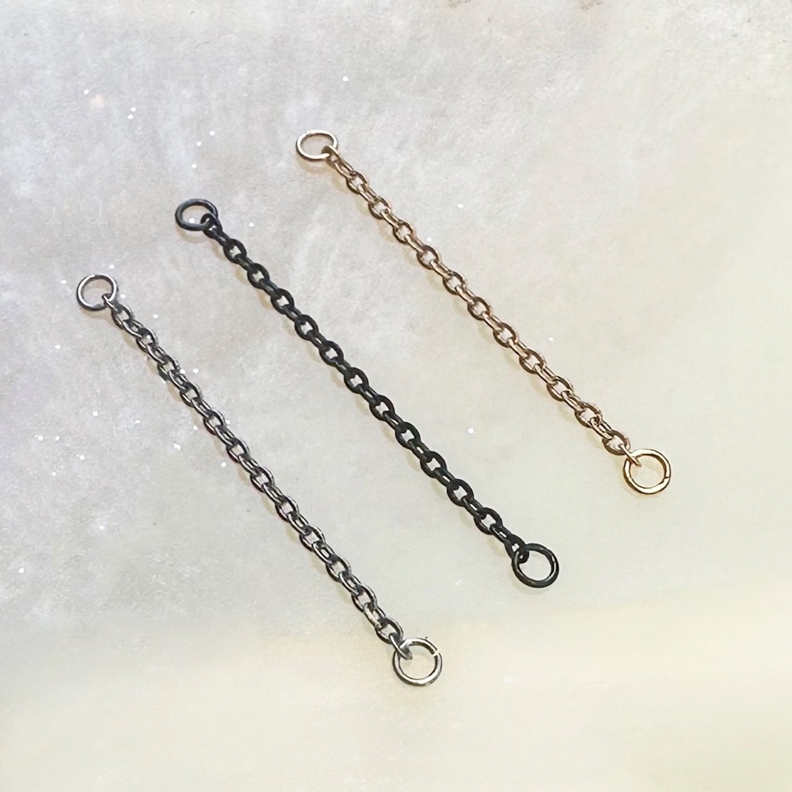 Thin Titanium Nose / Ear Piercing Chain. Gold, Black or Silver.