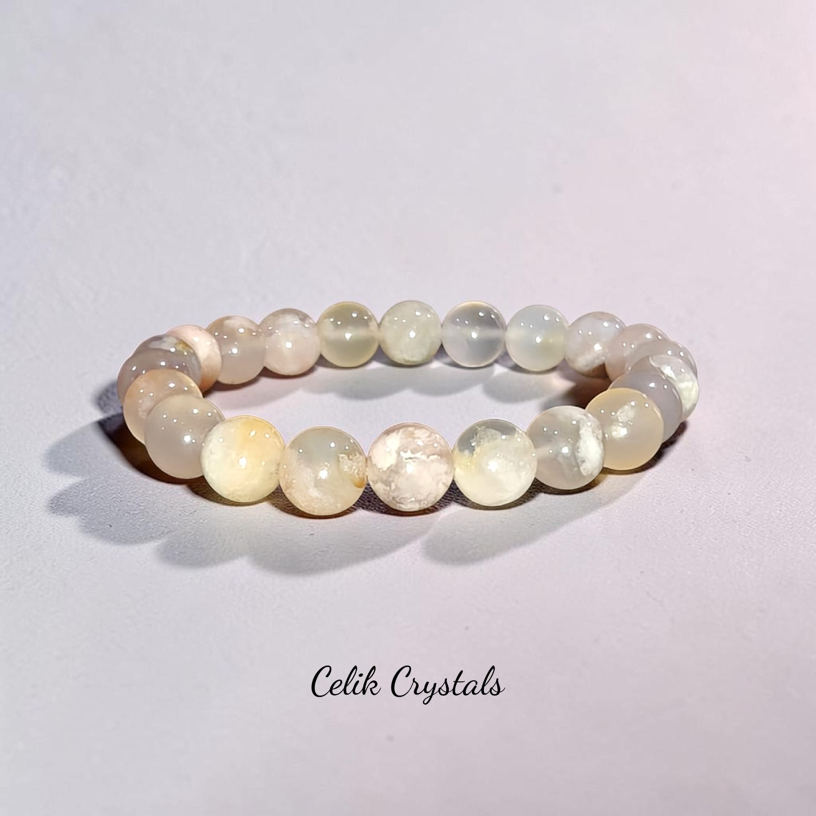 Flower Agate 8mm Bracelet Natural Stones