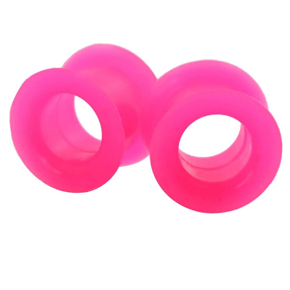 Pair Ultra Soft Silicone Ear Skin Flesh Tunnels Plugs Gauges Earskin Earlets