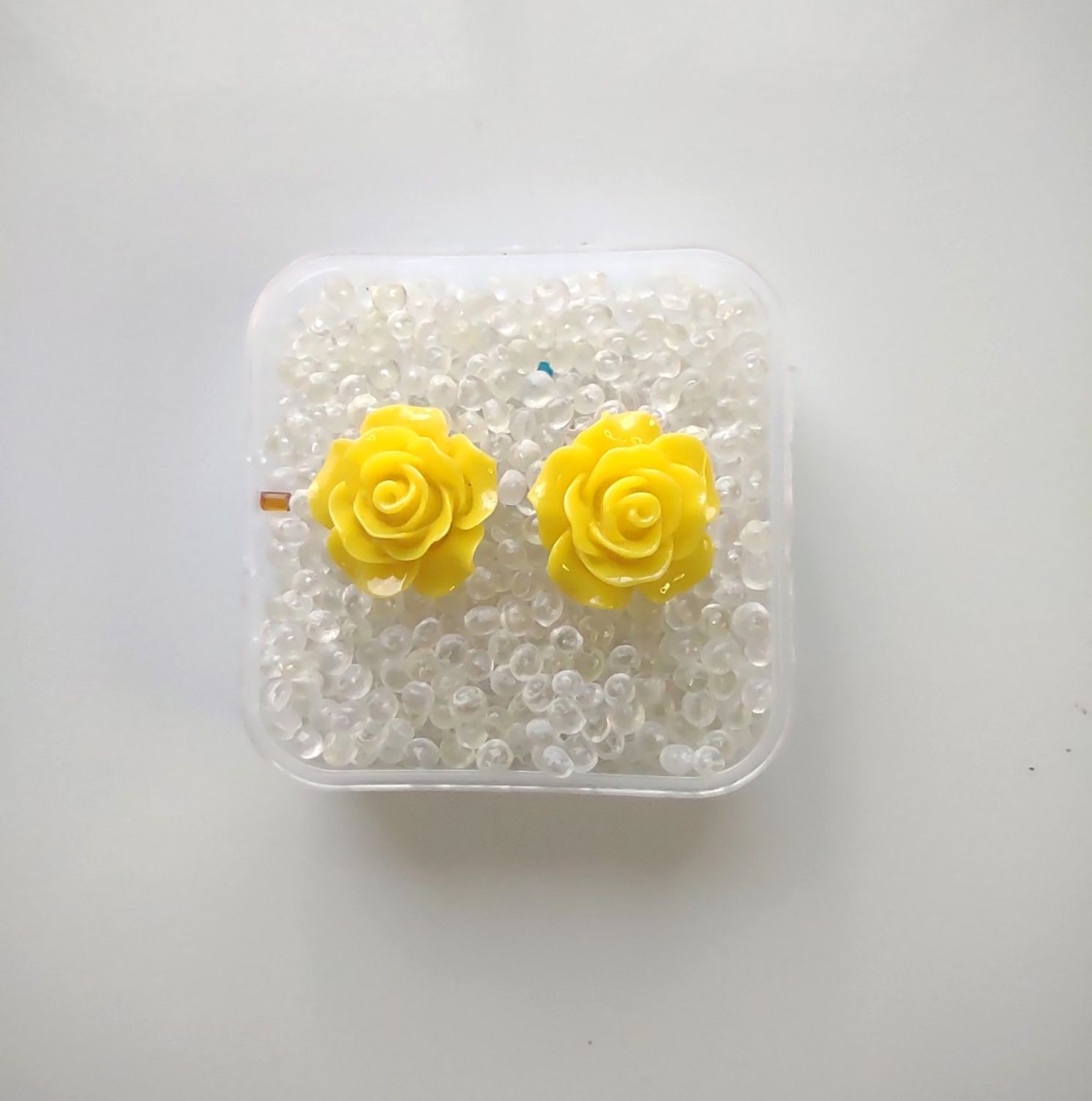 NEW Handmade Colorful Rose Flower Stud Post Earrings, About 3/4″, Free Shipping!
