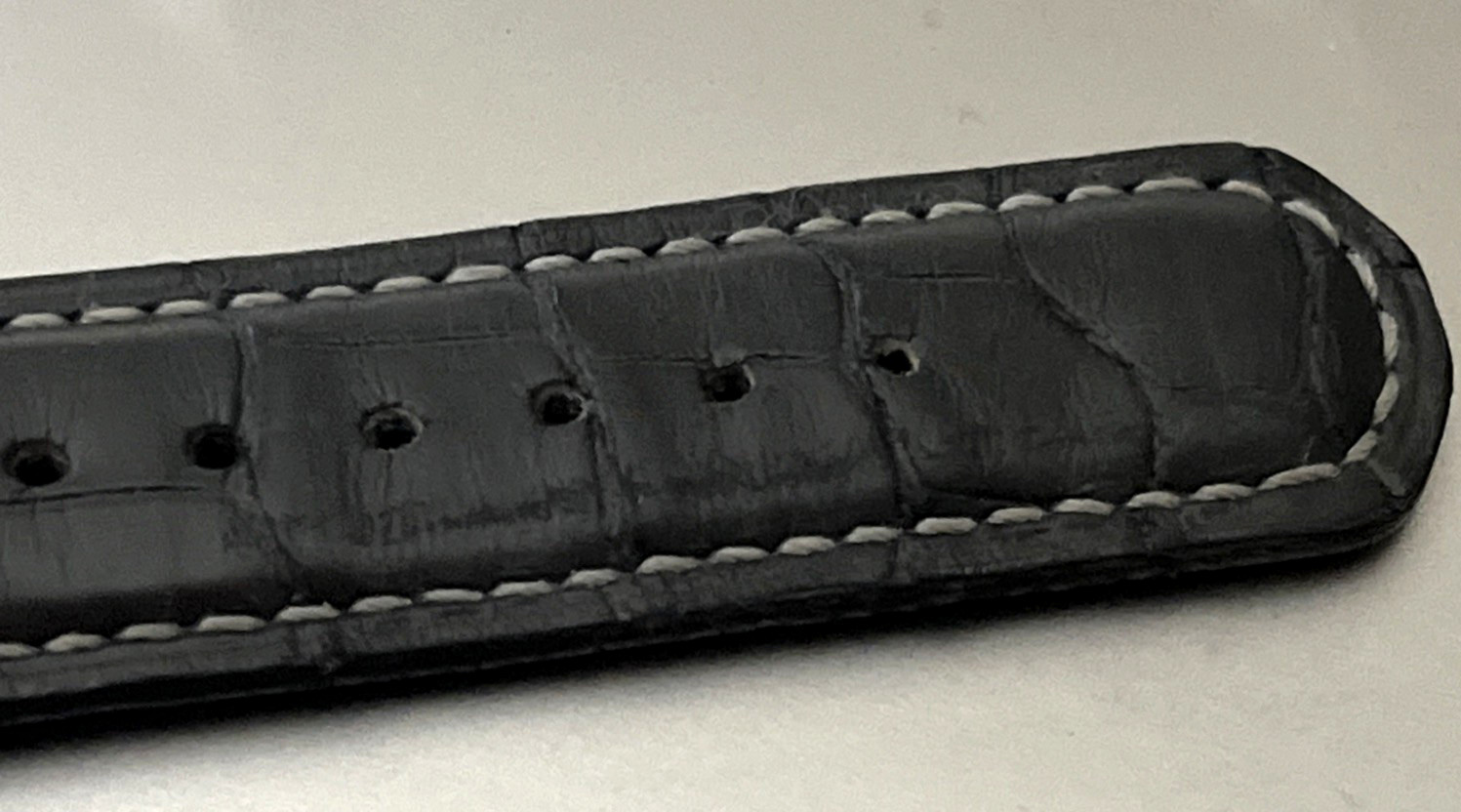 A. Lange & Söhne Watch Strap 20 x 18 Matt Dark Charcoal Gray Crocodile Authentic