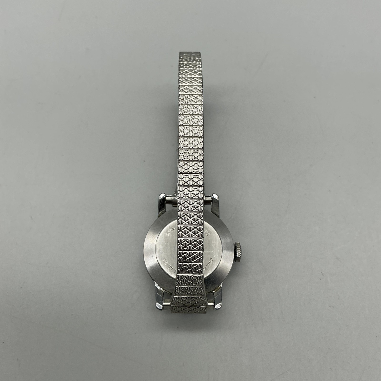Vtg Ingersoll Mickey Mouse Womens Watch 24mm Silver Tone Manual Stretch Band