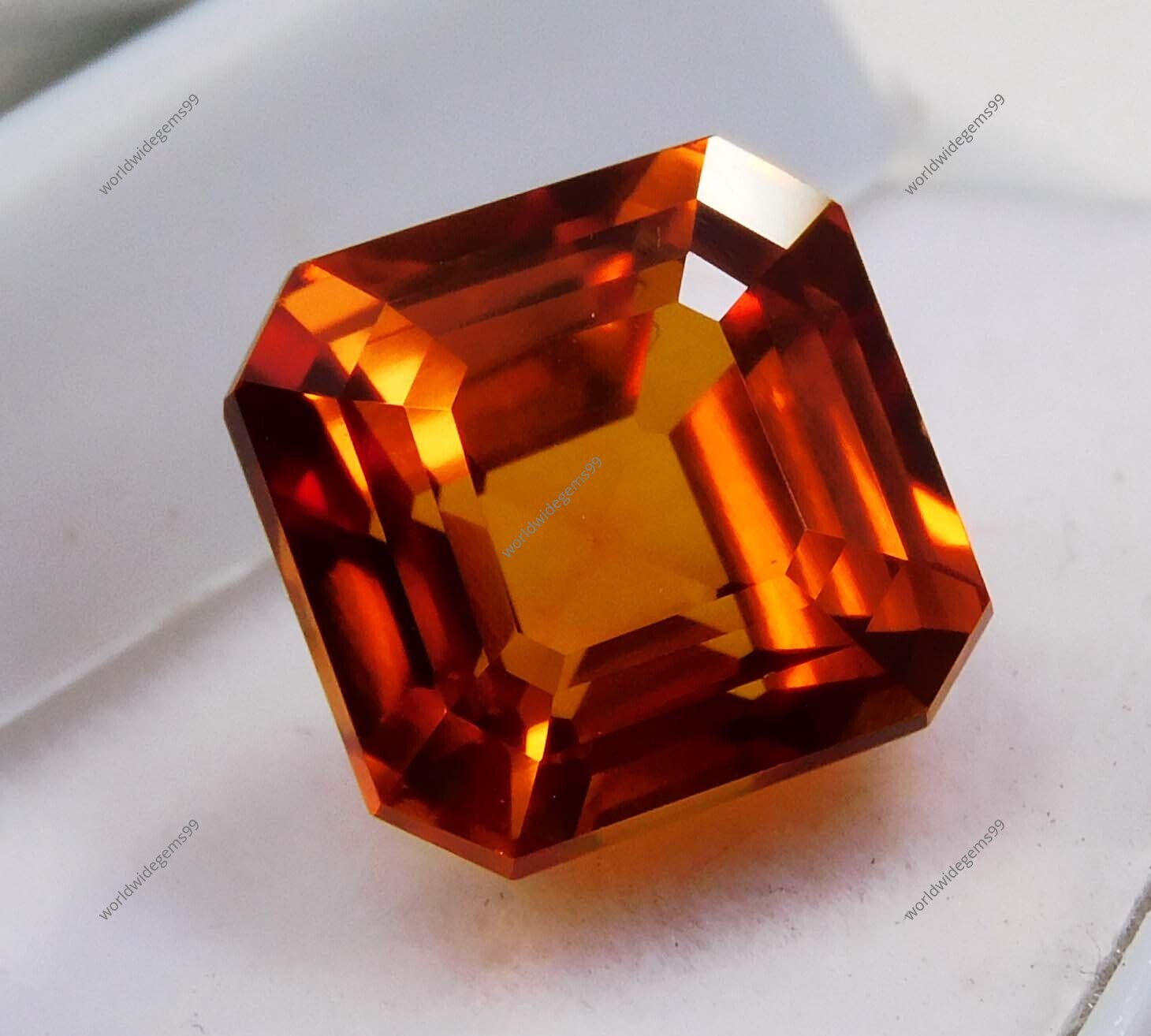 10.00 Ct Flawless Natural CERTIFIED Sapphire Rare Orange Square Loose Gemstone