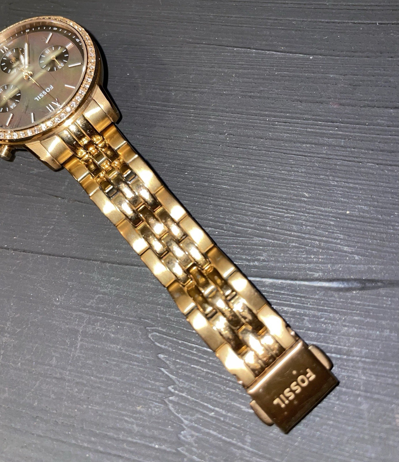 Fossil ES5218 Chronograph, Brown Dial, Running, Slight Scratch On Glass Running