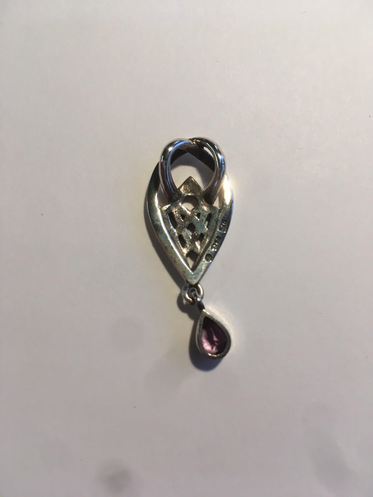 NEW Peter Stone Jewelry Sterling Silver Celtic Pendant With Amethyst