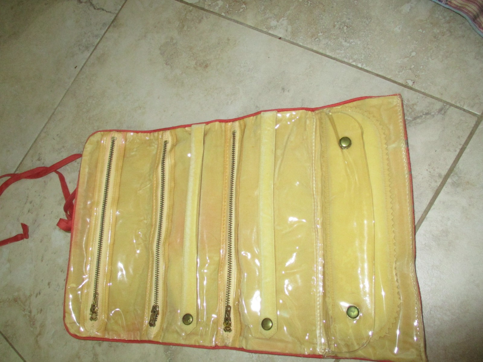 Vintage Travel Jewelry Roll Bags Lot – large 14 x 9 & small 7in x 5 in