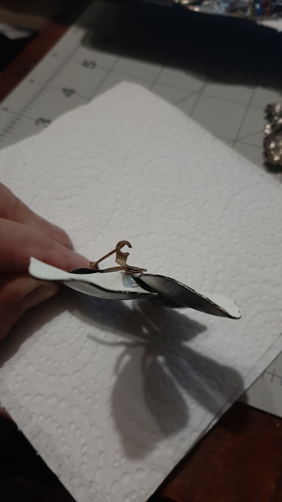 Black Gray White Butterfly Enamel Metal Pin Brooch