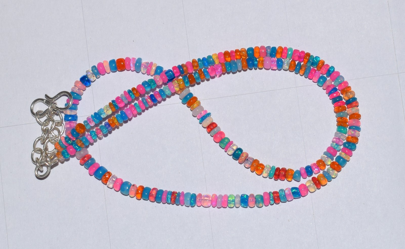 AAA+ Natural Ethiopian Opal Wello Fire Opal Gemstone Beads 16″Necklace M110