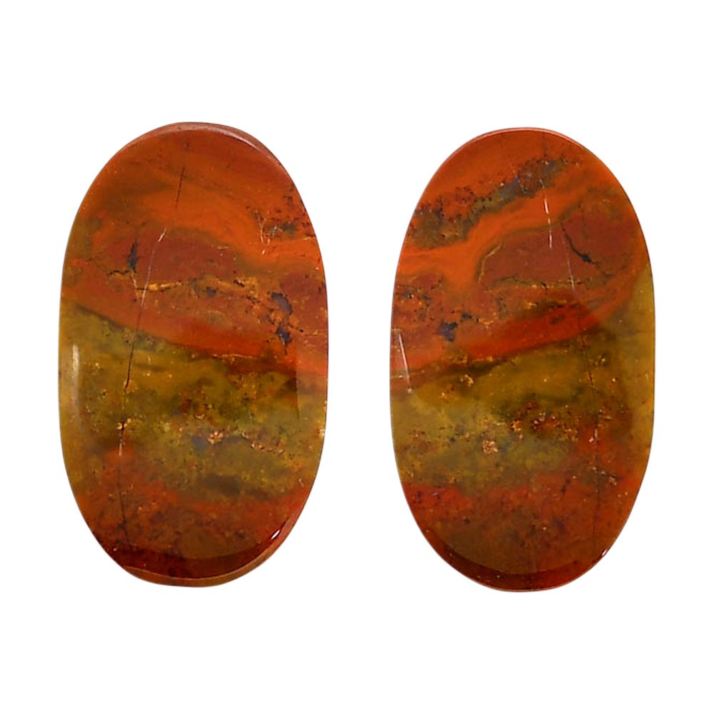 Natural Rare Cady Mountain Agate Pair 14.8×25.5×4.5 mm Oval Gemstone LS71-04336