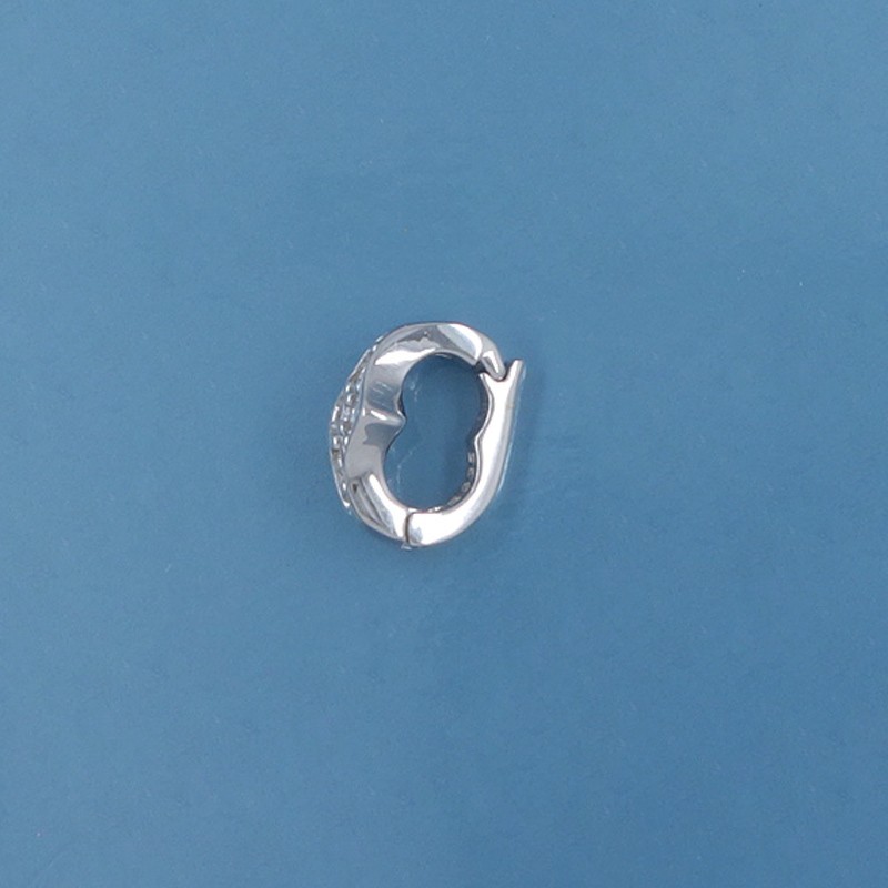 Sterling Silver CZ Curved Rhombus Hinged Pendant Bail Connector Shortener #33343