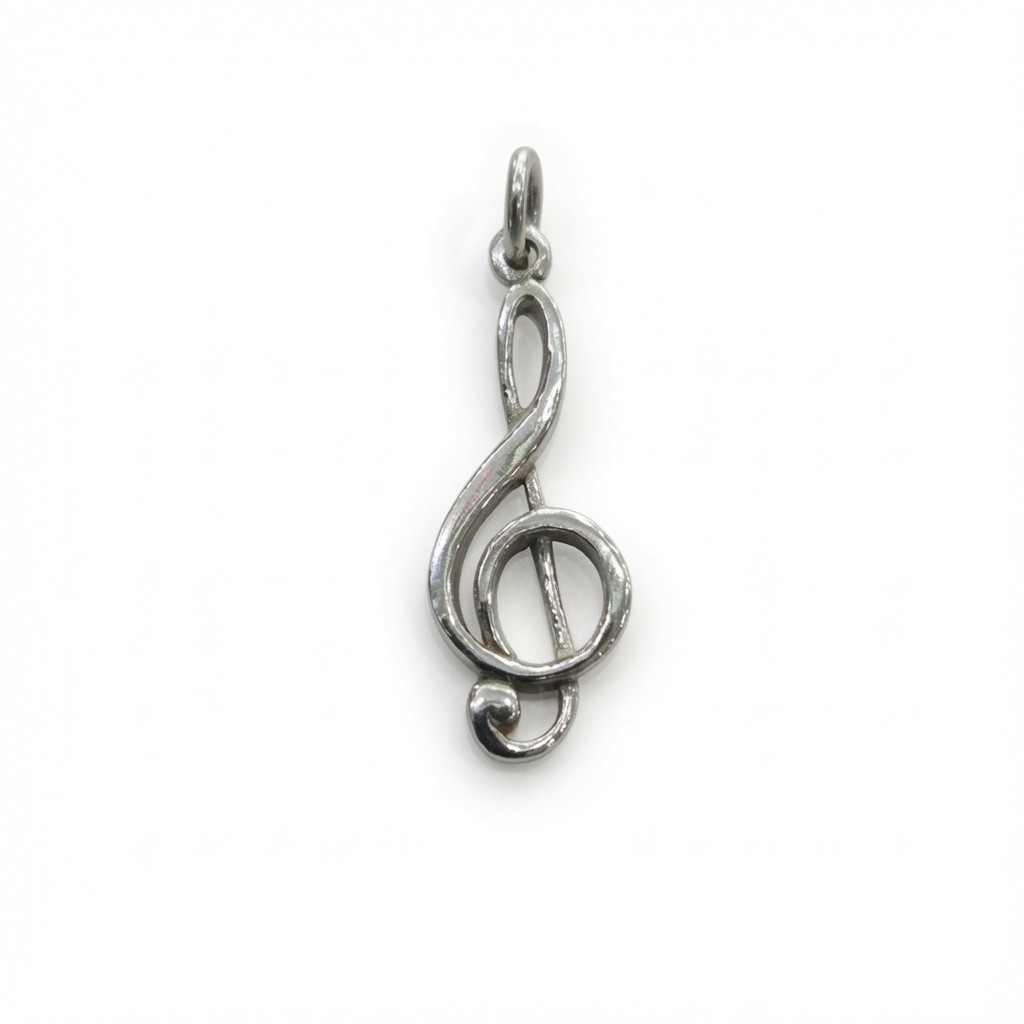 1.4 Gram 925 Sterling Silver Treble Clef Music Note Charm