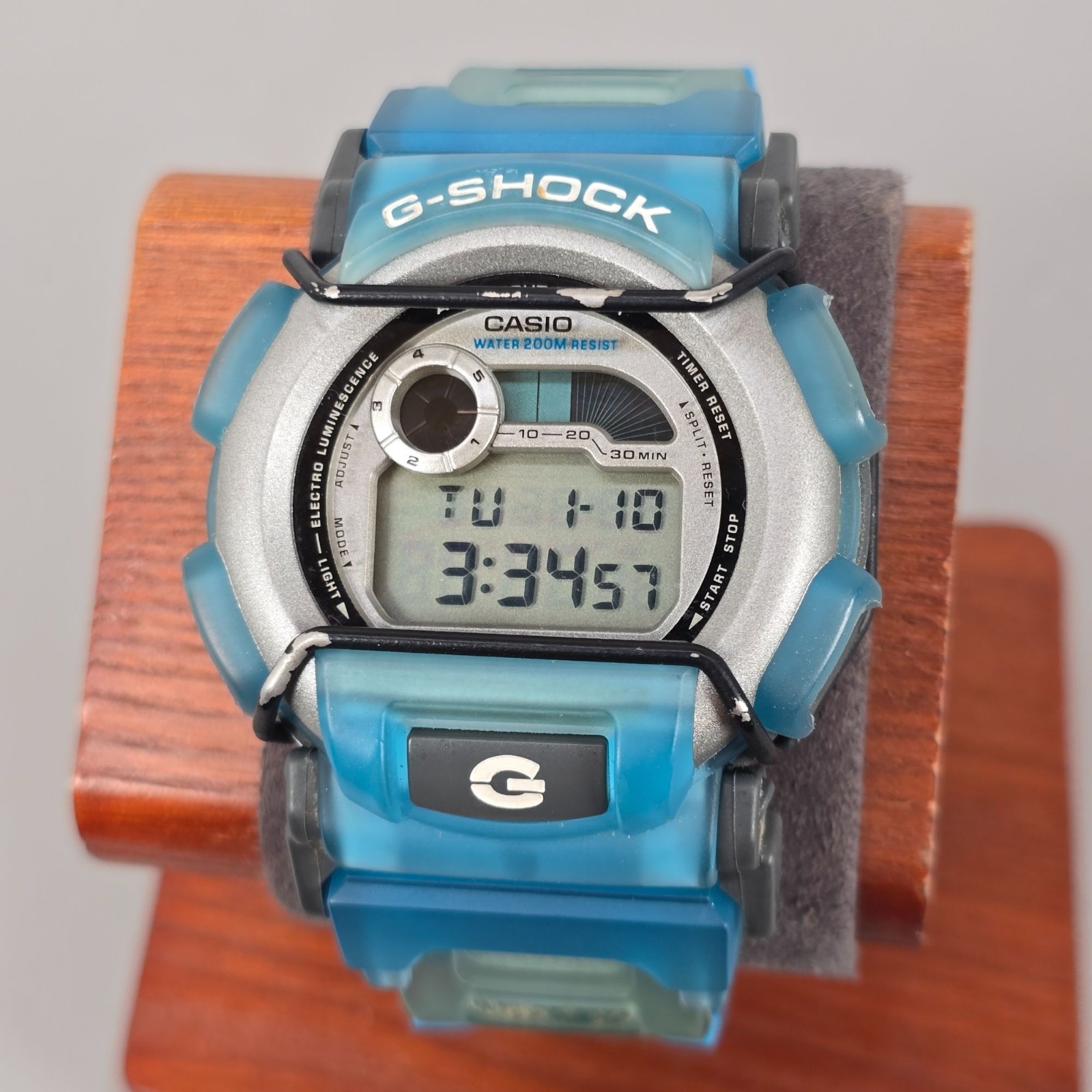 Casio G-Shock G-Lide Digital Blue Sport Chronograph Mens 200m Watch DW003 Rare