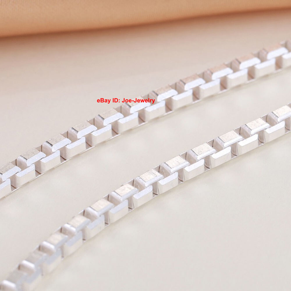 Solid 999 Fine Silver Necklace 3MM Box Link Women Men Chain 30-32g 28inch