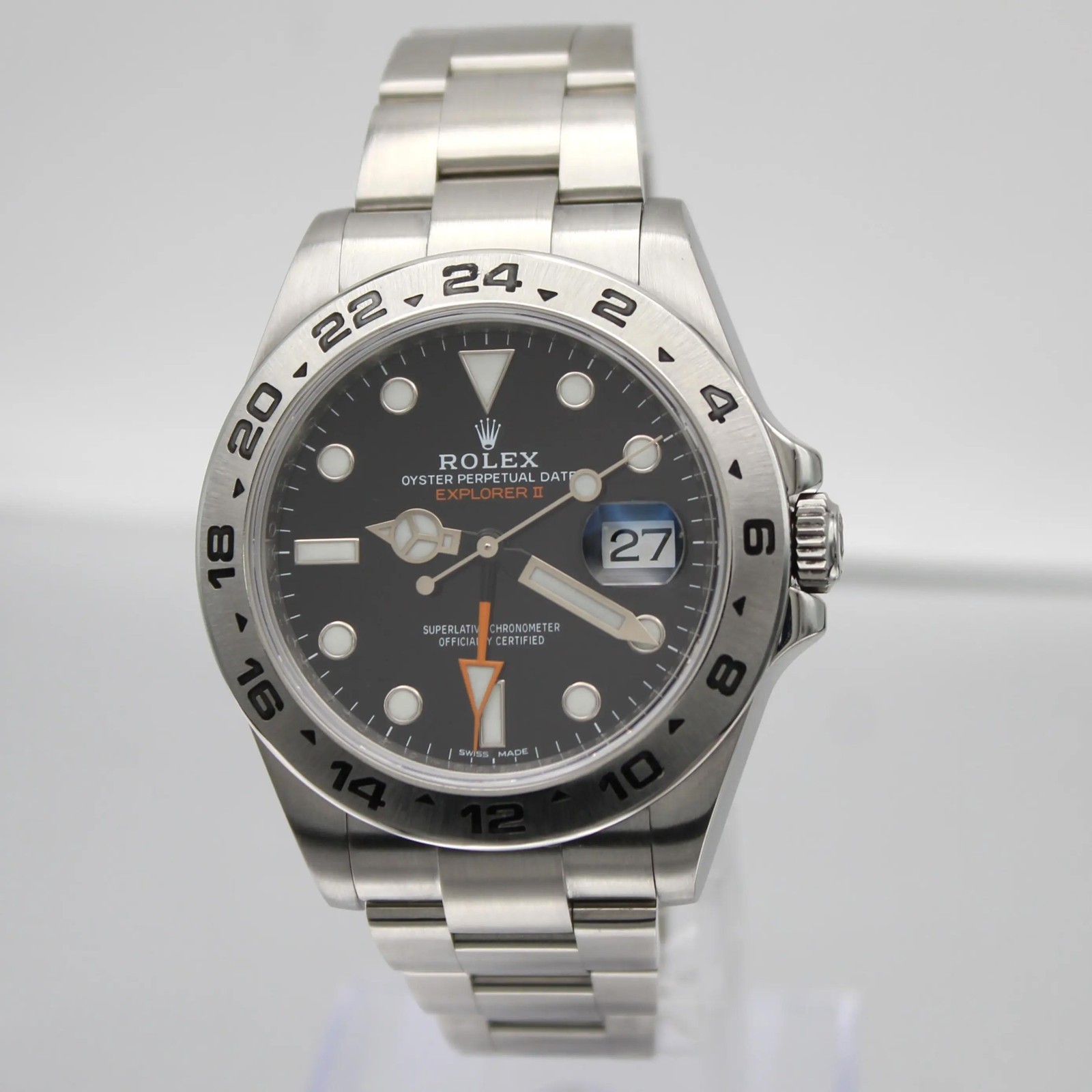 Rolex Explorer II Steel GMT Orange Hand Black Dial Automatic Watch 216570