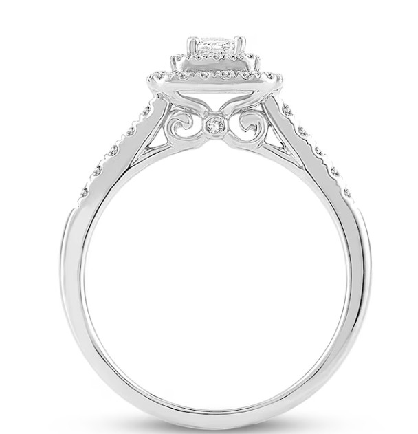 Now+Forever ½ ct-tw Princess & Round Cut Ring – 14K White Gold – Gently Handled