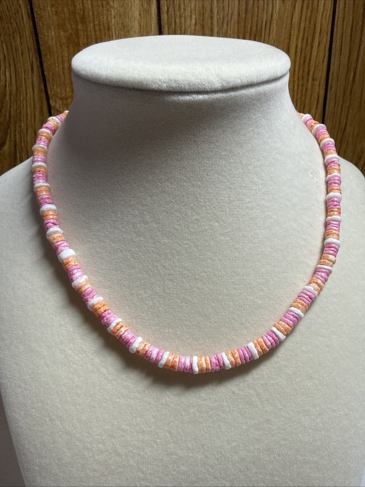 Pink & White Panama Jack Necklace Beachy and Comfortable New#78-3