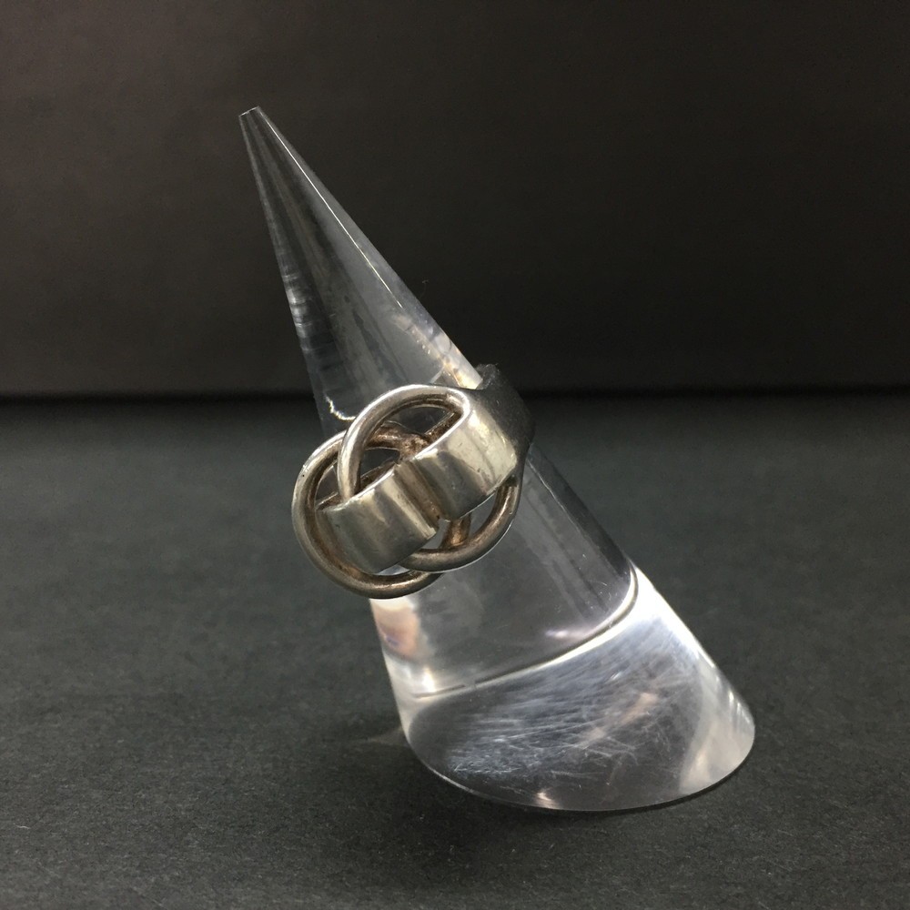 EGA HERMES Deux Anneaux Silver 925 6.5g Ring ISO sz:50/ZA0183