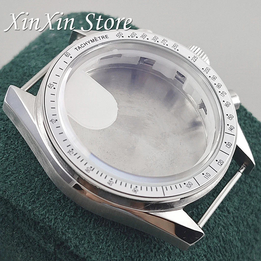 39.7mm MEN’s WATCH Case MOON Pattern Back CHRONOGRAPH For VK63A VK63 VK64 QUARTZ