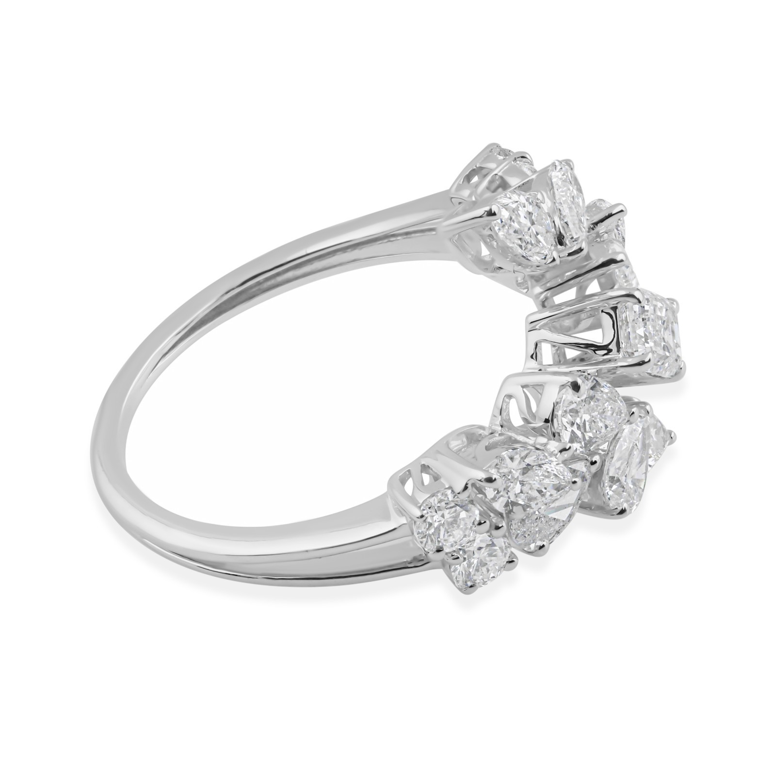 1.83 Ct SI/H Pear Cut Natural Diamond Ring Jewelry Gift 14k White Solid Gold