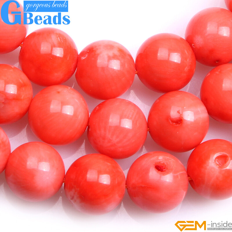 Round Orange Coral Gemstone Beads For Jewelry Making 15″ 2mm 3mm 4mm 5mm 6mm 7mm