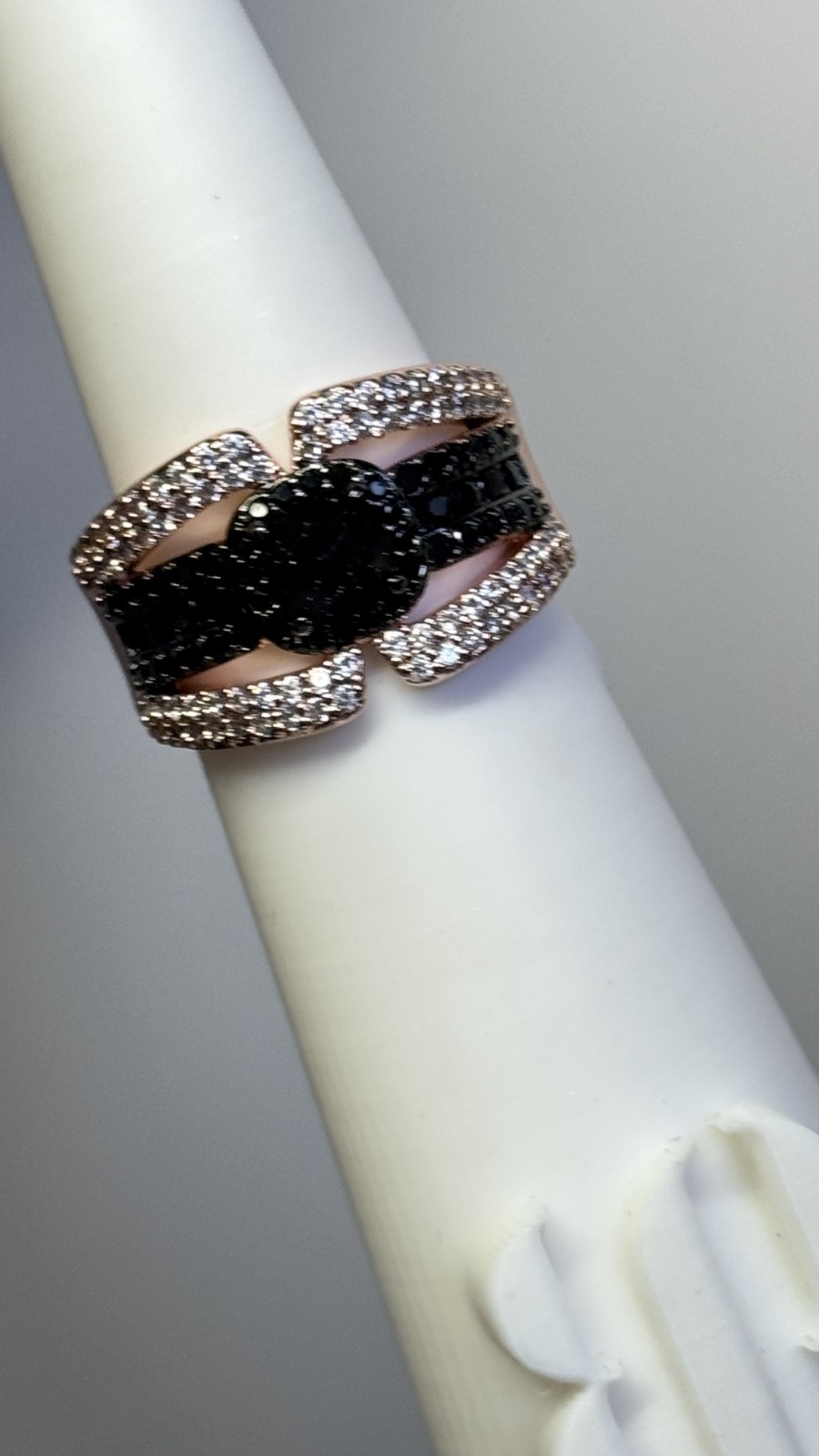Bomb Party UNTAMED Ring Sz 9 “Pretty Little Hunter” Onyx Sandstone on Rose Gold