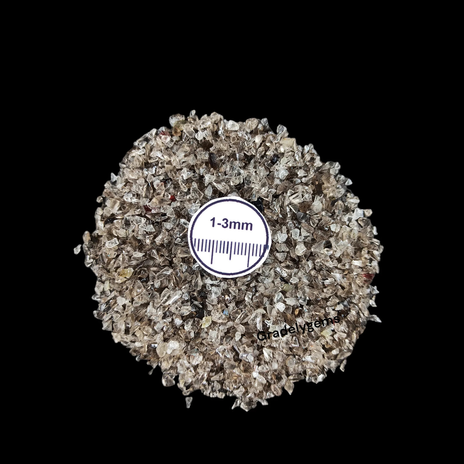 Smoky Quartz 1-3mm Gemstone Granules for Craft Bottles Inlay