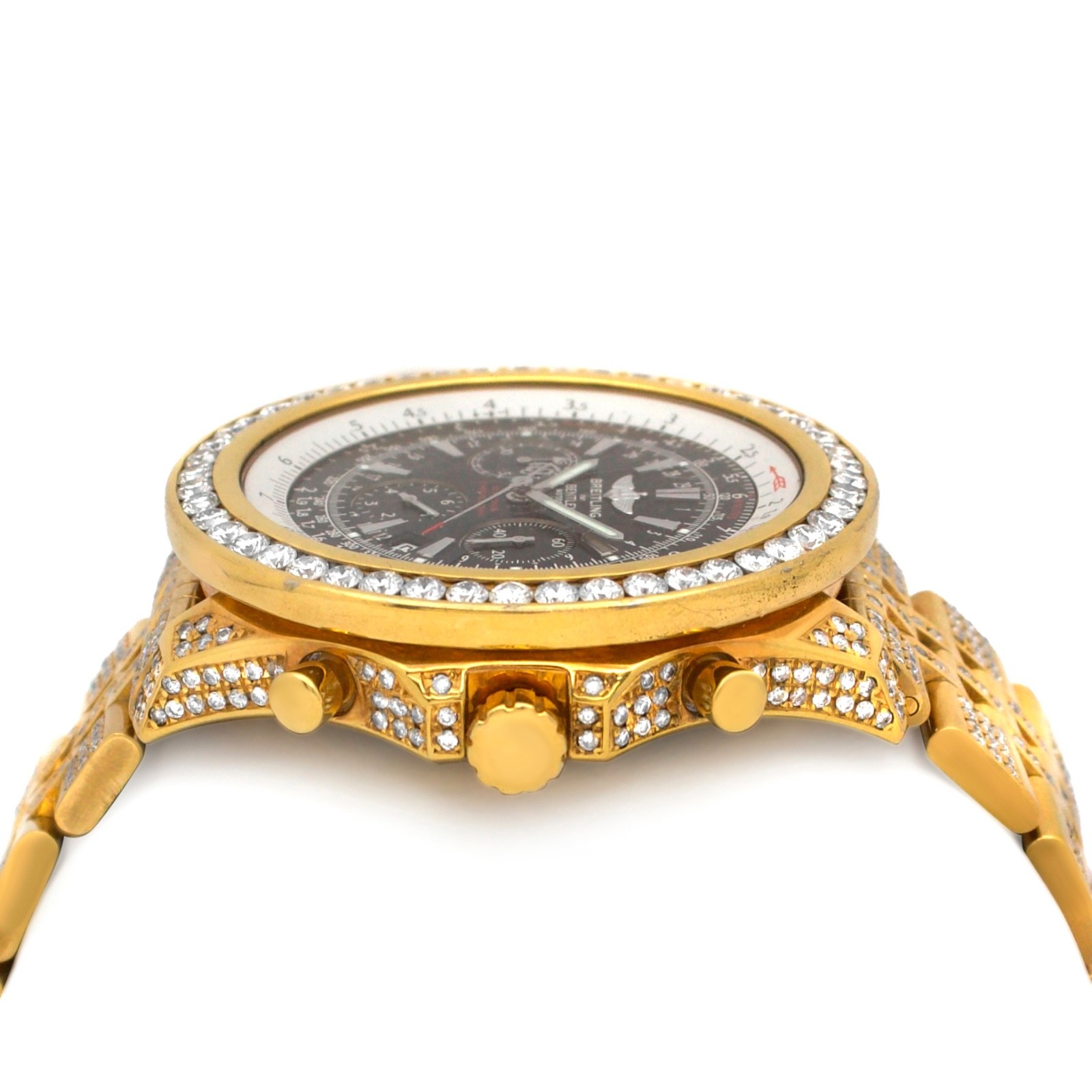Breitling Bentley Motors A25362 Auto 50mm Custom Diam 18K YG Plated Steel Watch