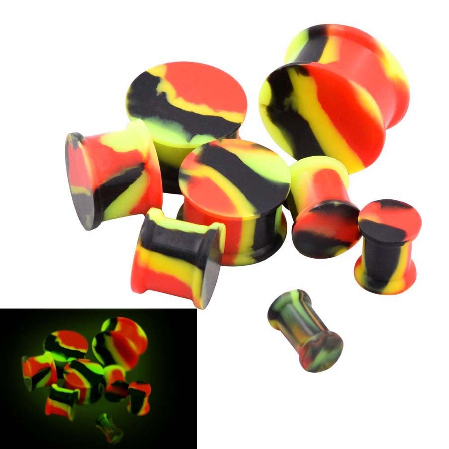 2PCS Solid Silicone Ear Plugs Double Flared Saddle Ear Gauges-Soft Ear plugs
