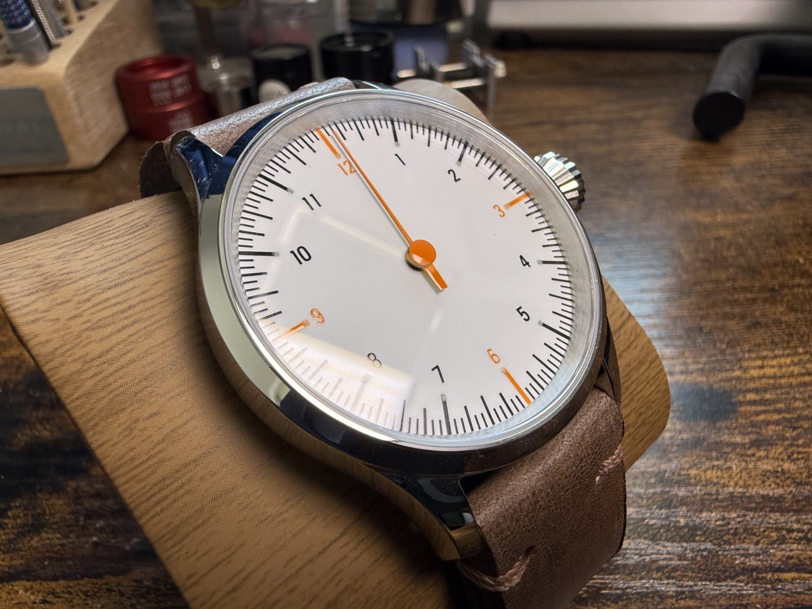 One-of-a-Kind Handmade Swiss ETA 6498 Watch | Sapphire | Leather Strap