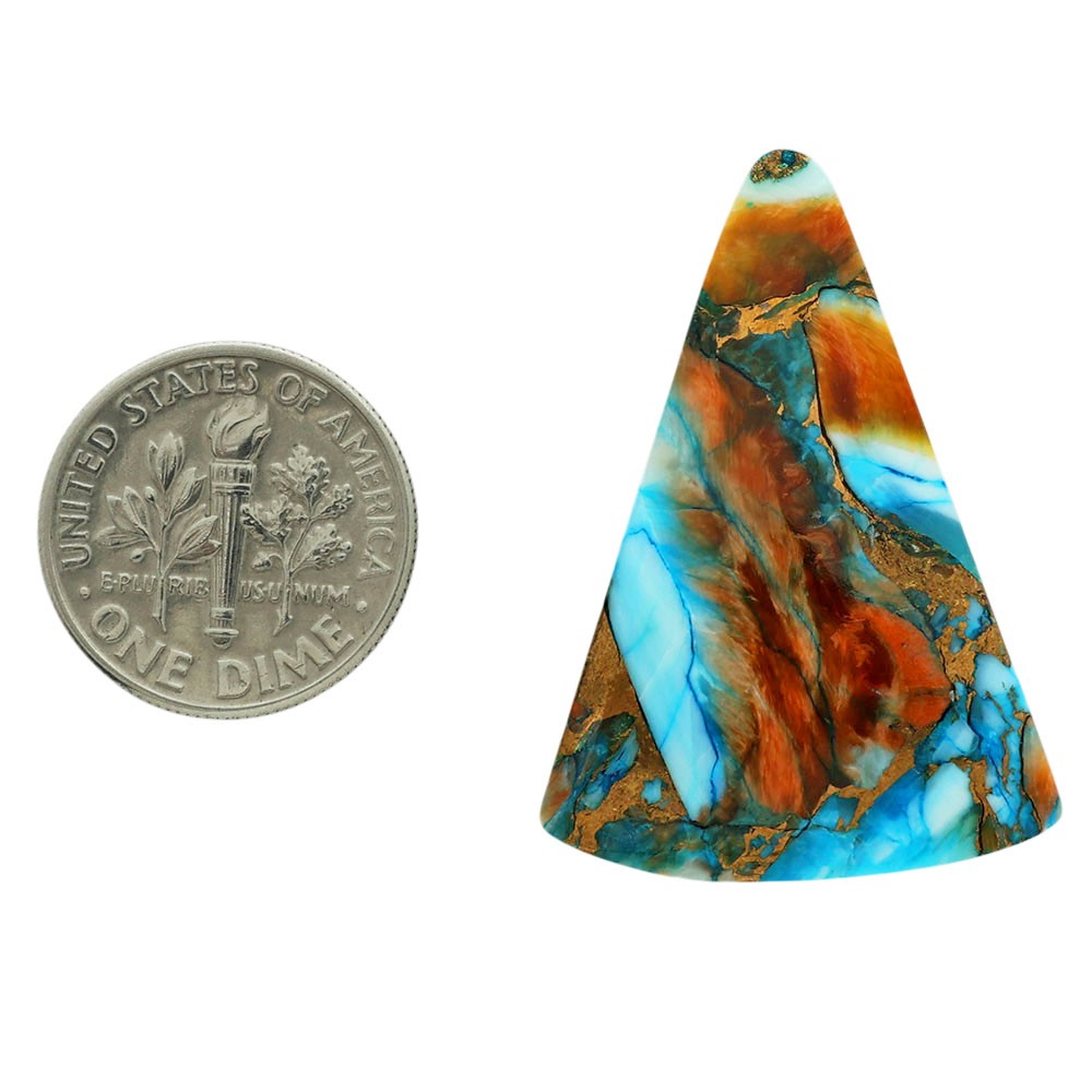 Natural Spiny Oyster Turquoise 24.7×34.6×3.8 mm Fancy Shape Gemstone LS87-06809