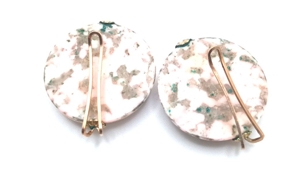 Vintage Hillcraft Gold Fill Pink & Gold Comfort Earrings
