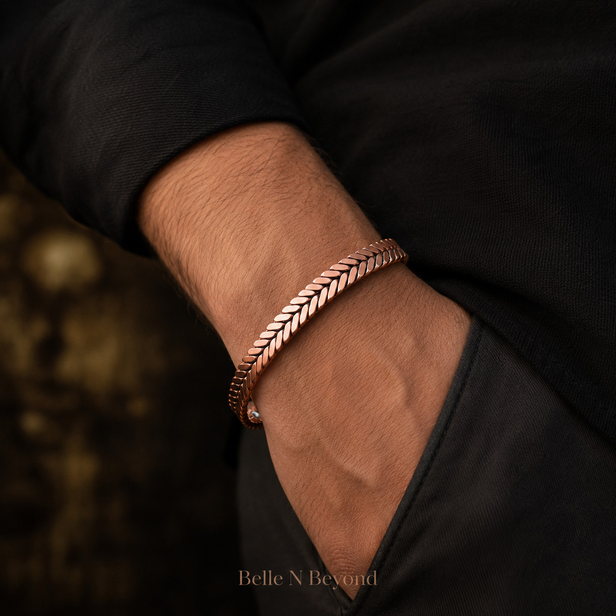 Pure Copper Magnetic Bracelet Adjustable Braided Cuff 6 Magnets Unisex