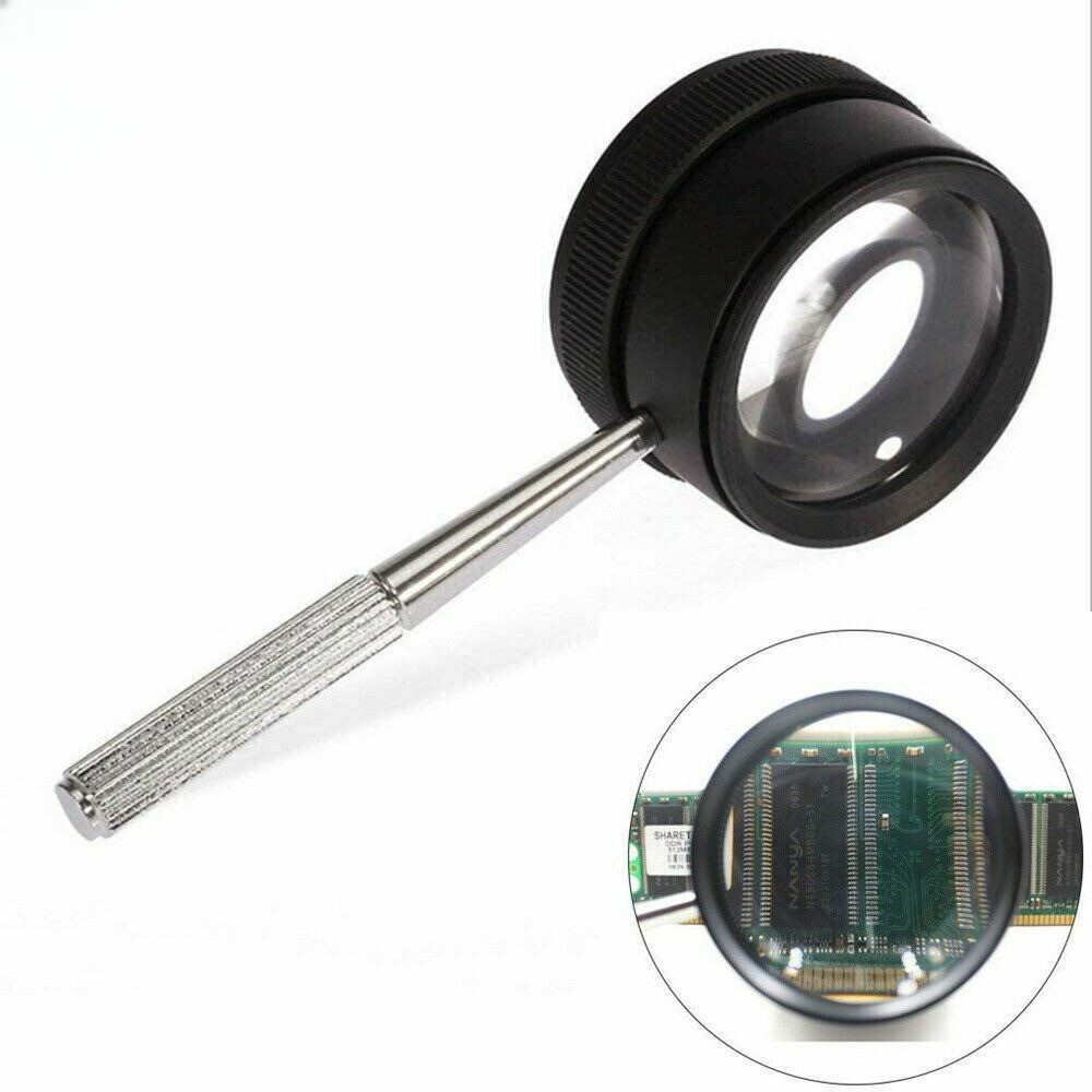 35X High Power Magnifier Non-Slip Handle Magnifying Glass Lens for Coins Jewelry