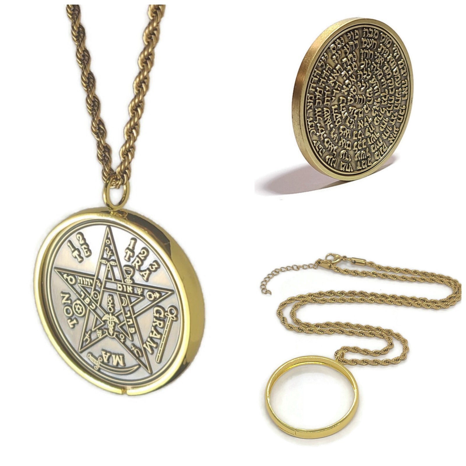 Tetragrammaton + 72 names of God + 1FitAll King Solomon Coin Necklace