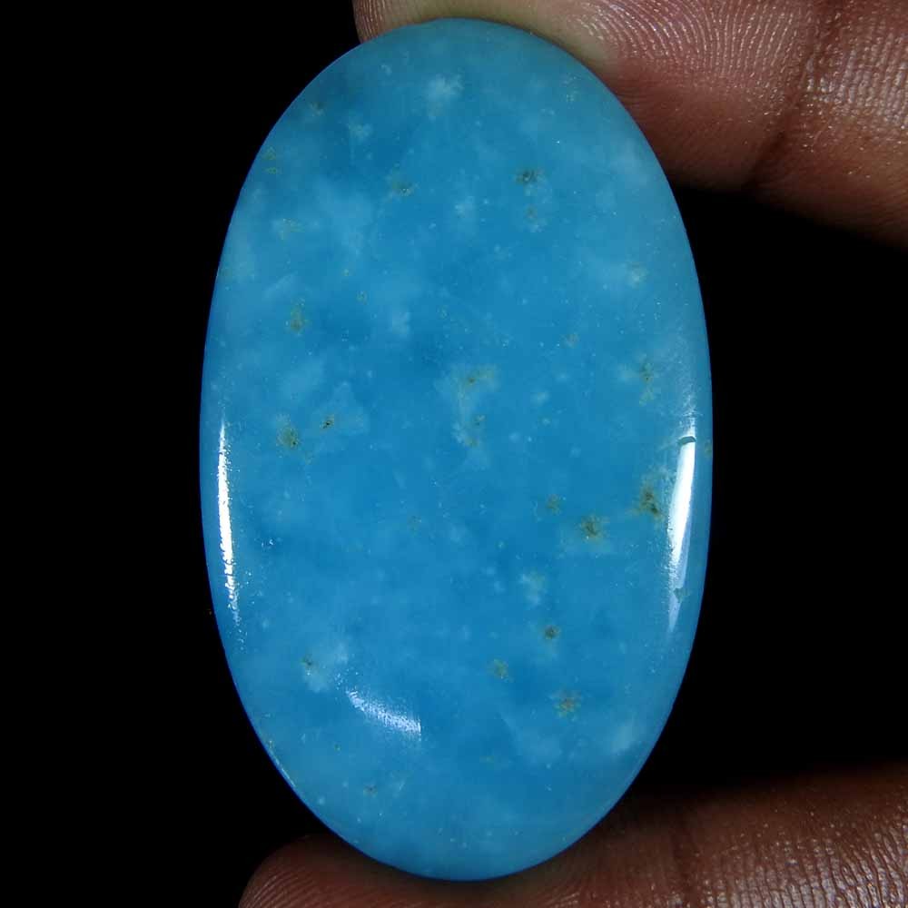 53.35Cts100%Natural Sky Blue Hemimorphite Oval Cabochon Loose Gemstone
