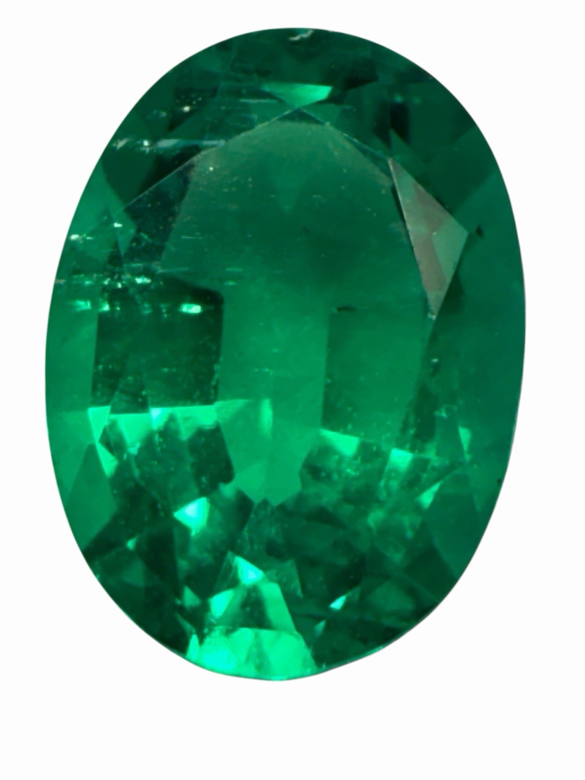 1.01 Carat Lab Grown Emerald Oval Cut, Faceted Great Quality Presidium Tested