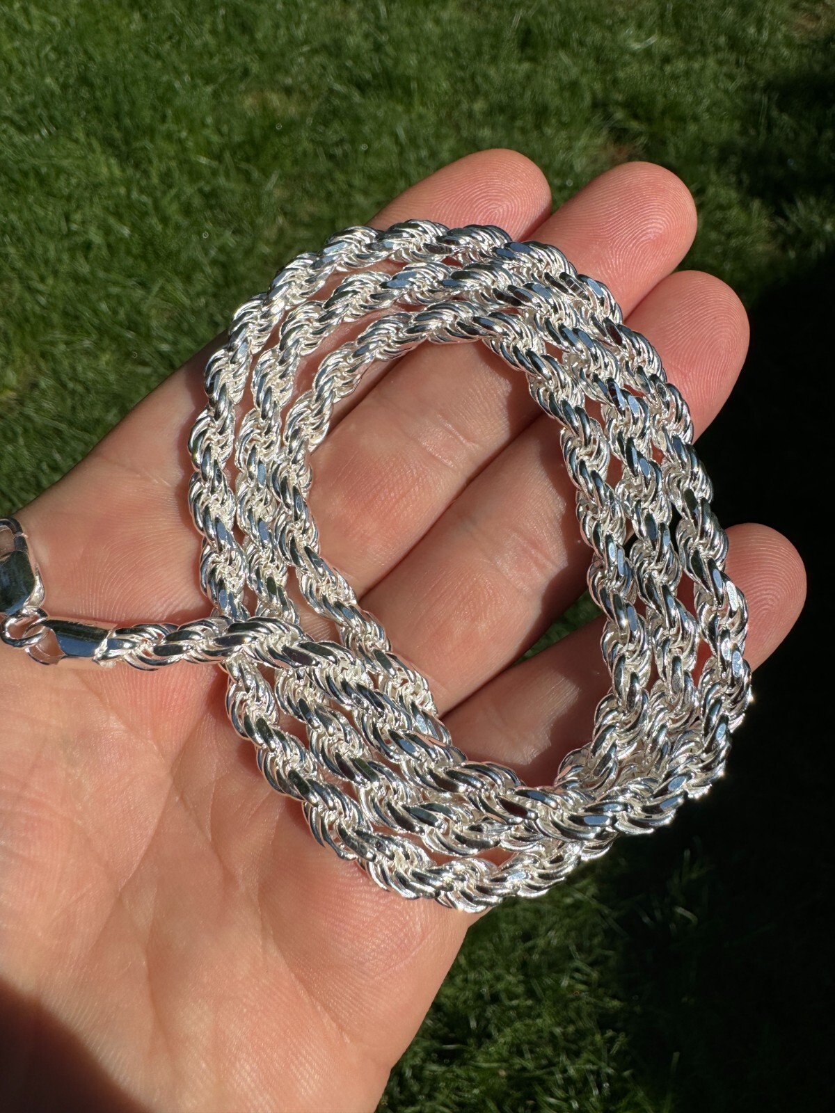 Men’s Rope Chain Real Solid 925 Sterling Silver Necklace 6mm 18″-30″ ITALY MADE